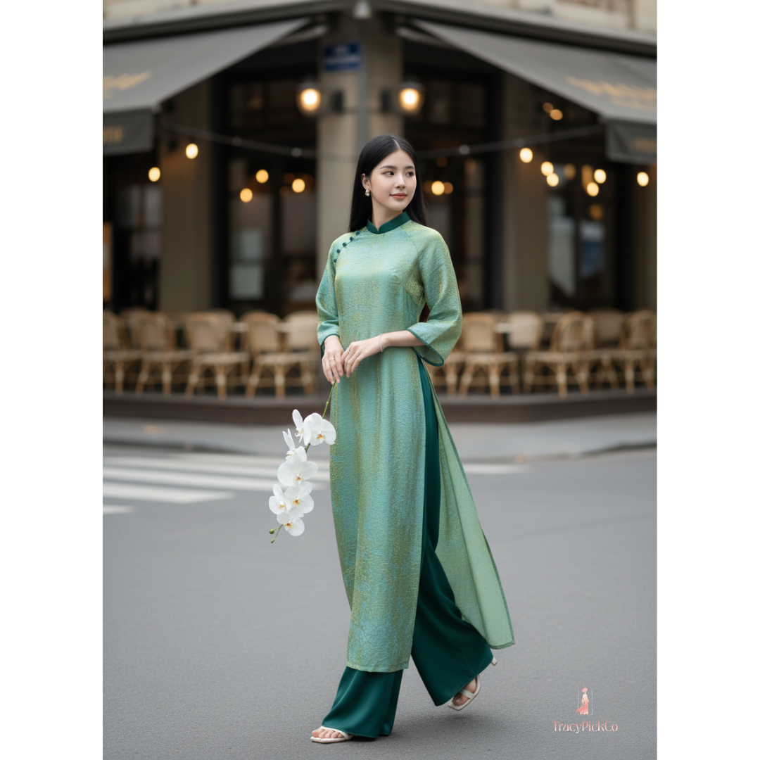 Modern Shimmer Silk Ao Dai for Women