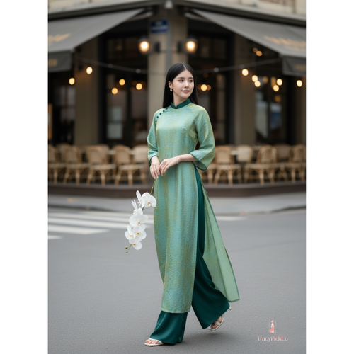 Modern Shimmer Silk Ao Dai for Women