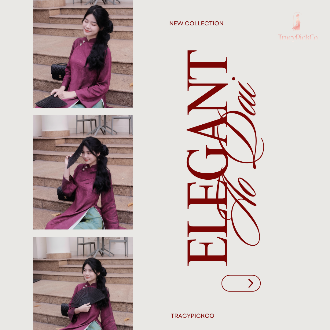 Plum Purple Silk 4-Panel Ao Dai