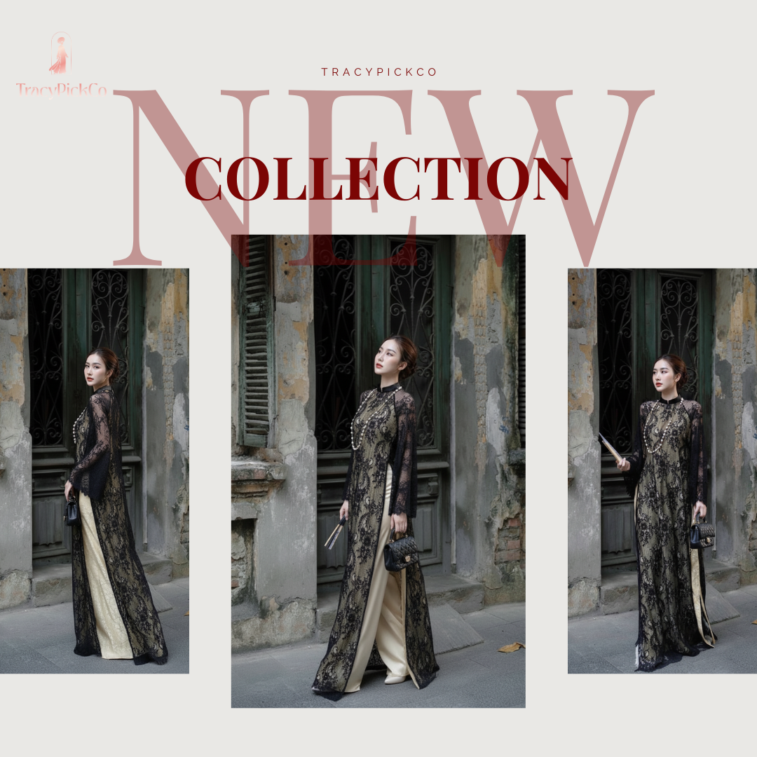 Modern Lace Ao Dai Women Elegant Mandarin Collar