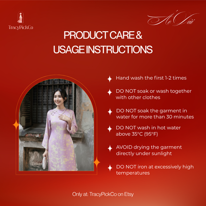 Modern Ao Dai Women Vietnamese Pink Silk Peach Blossom Detail